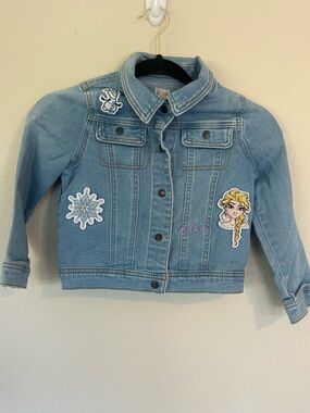 Disney’s FROZEN 5T Jean Denim Jacket Elsa Olaf by Tutu Couture (1619)